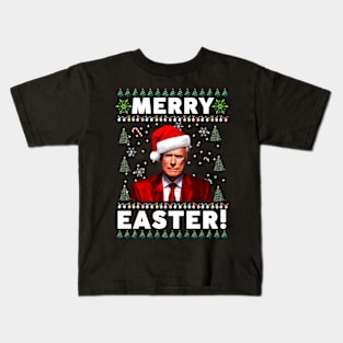 Funny Joe Biden Merry Easter Ugly Christmas Kids T-Shirt